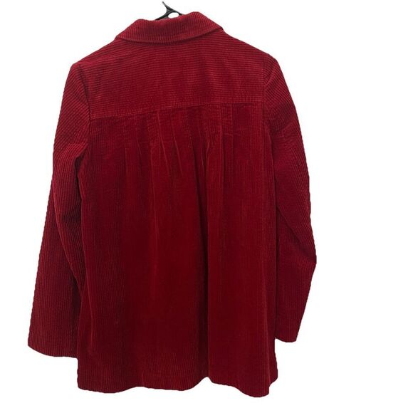 J Jill Corduroy Red Corduroy Chore Barn Shirt Jacket Women's Small Pockets - Picture 4 of 14